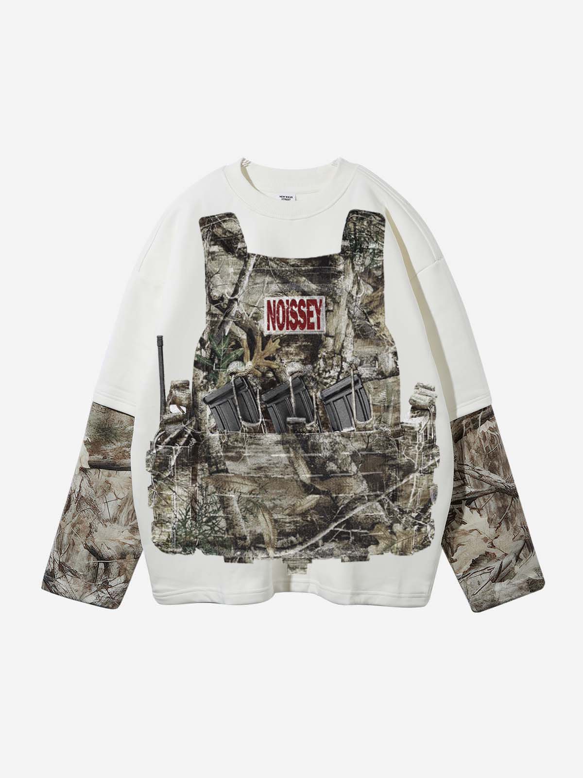 Real tree Double-sided Bulletproof Vest with Tree Pattern Print Long Sleeve