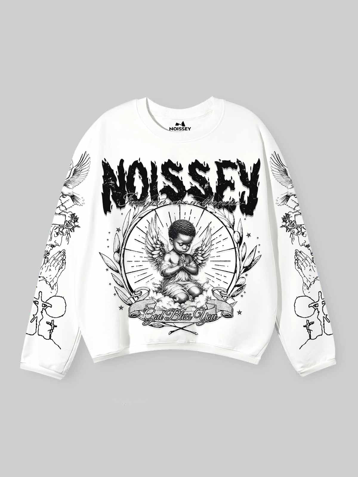 Air-Cotton T-shirt with Sleeping Little Angel Print Long-Sleeve
