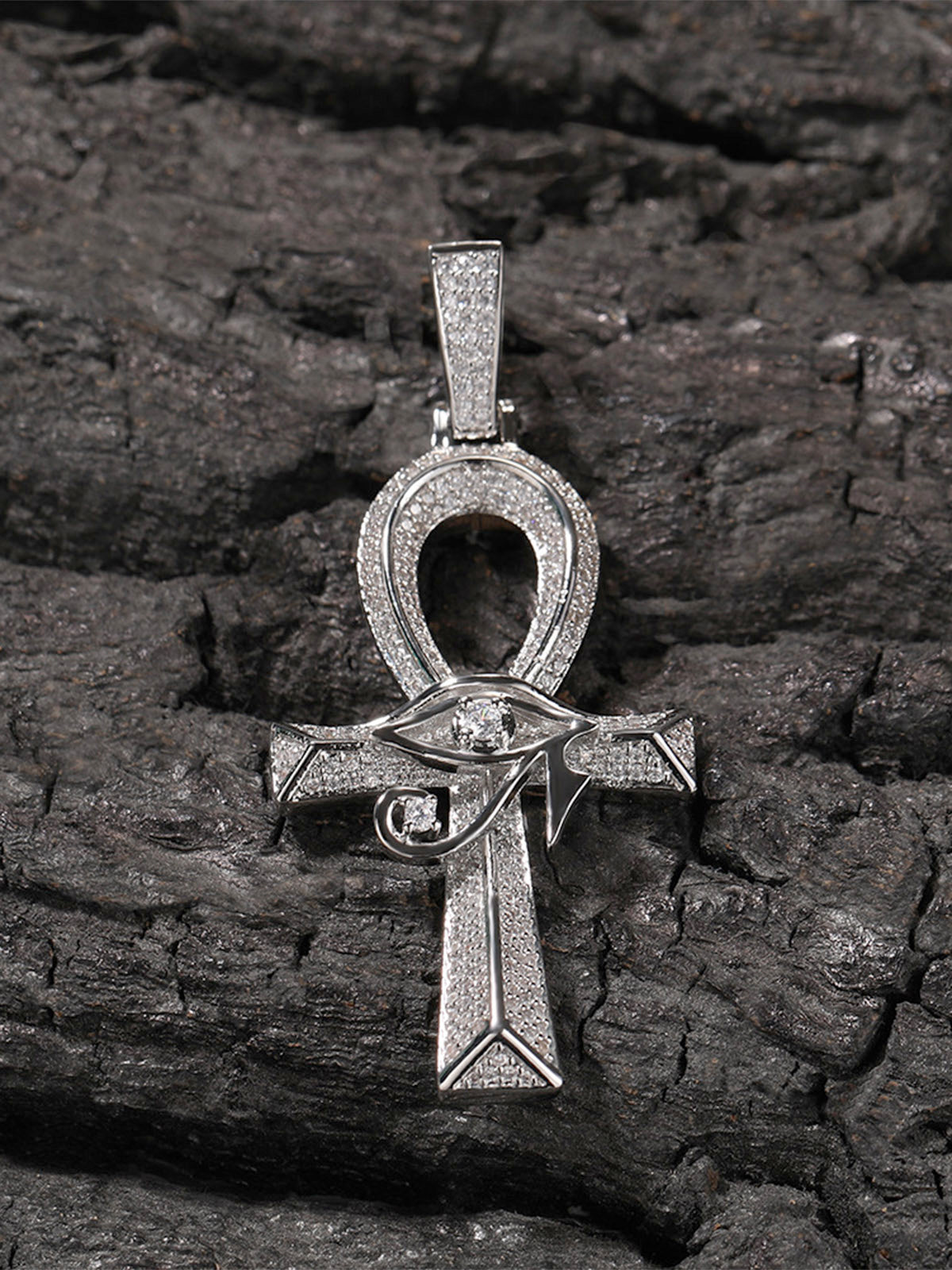 Horus Eye Cross Diamond Necklace
