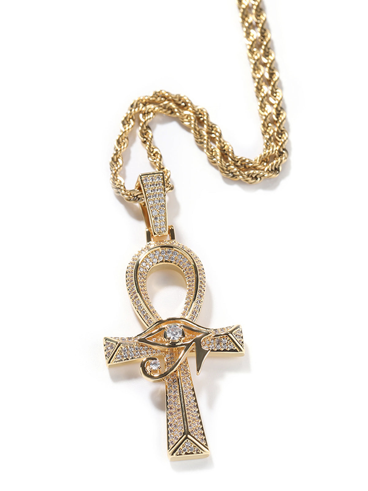 Horus Eye Cross Diamond Necklace
