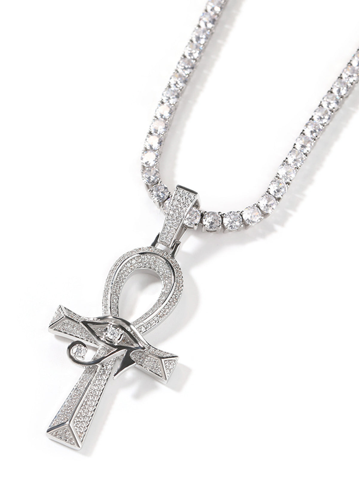 Horus Eye Cross Diamond Necklace