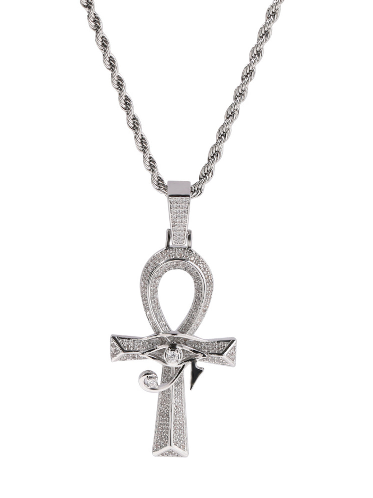 Horus Eye Cross Diamond Necklace