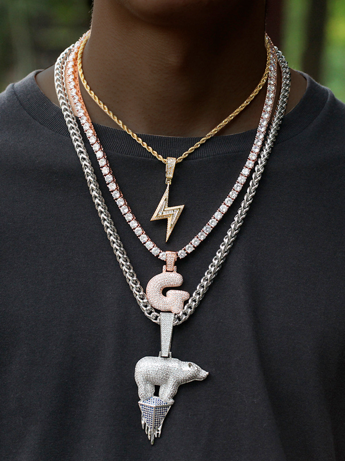 Unique lightning pendant Necklace