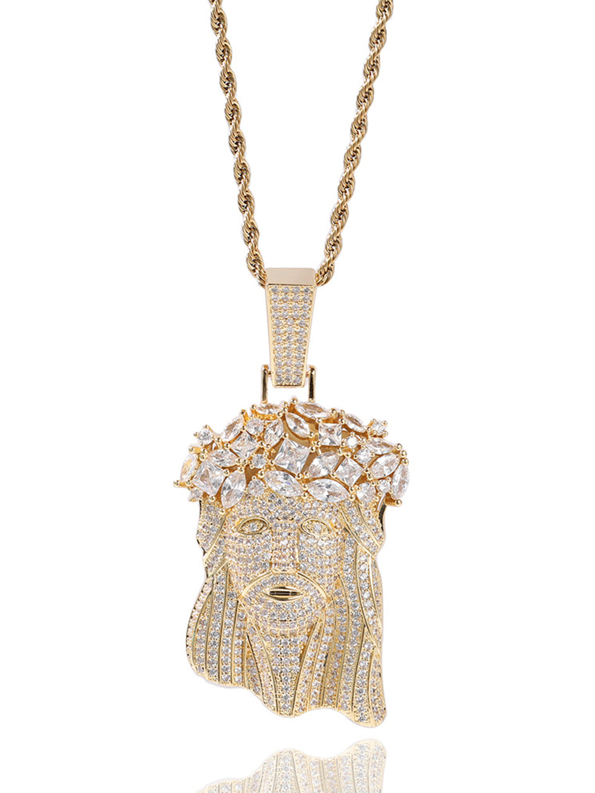 Jesus cubic zirconia full diamond Necklace
