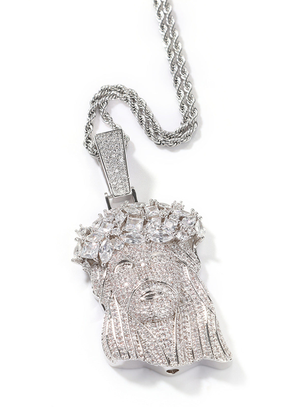 Jesus cubic zirconia full diamond Necklace