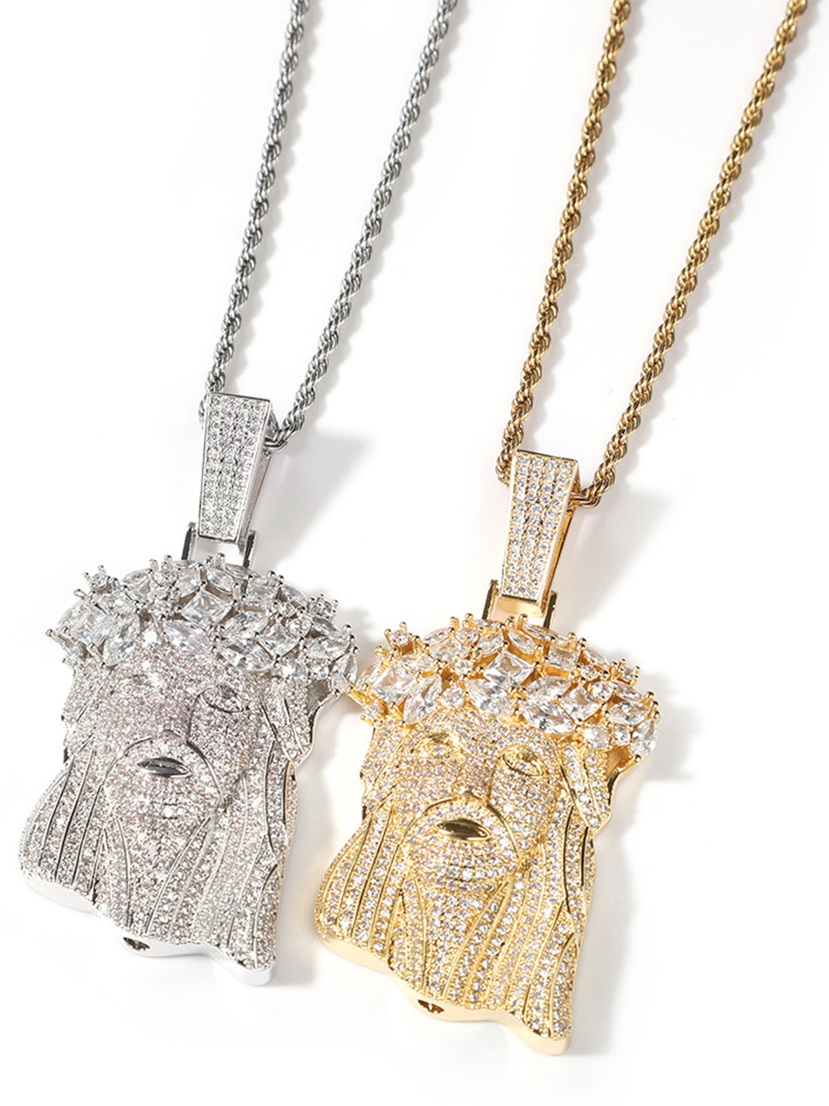Jesus cubic zirconia full diamond Necklace