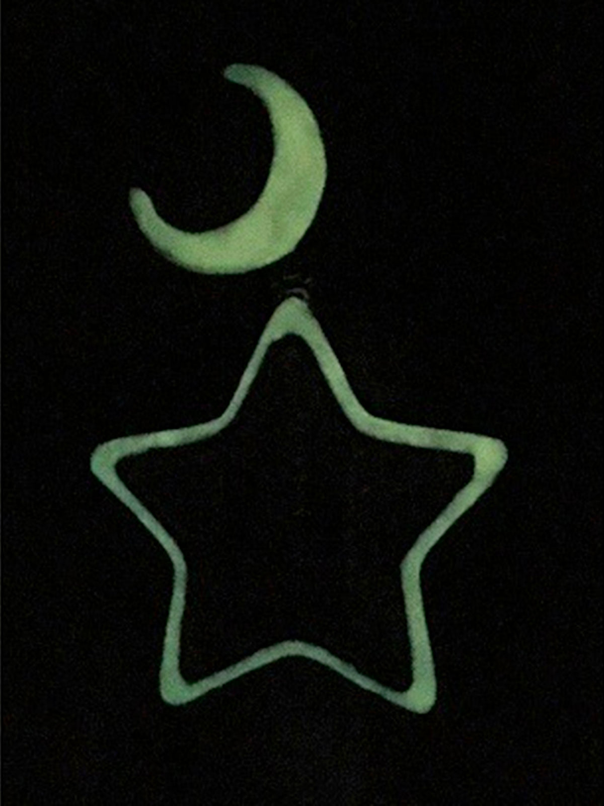 Cartoon Night Glowing Star Hip-hop Necklace with Rhinestone