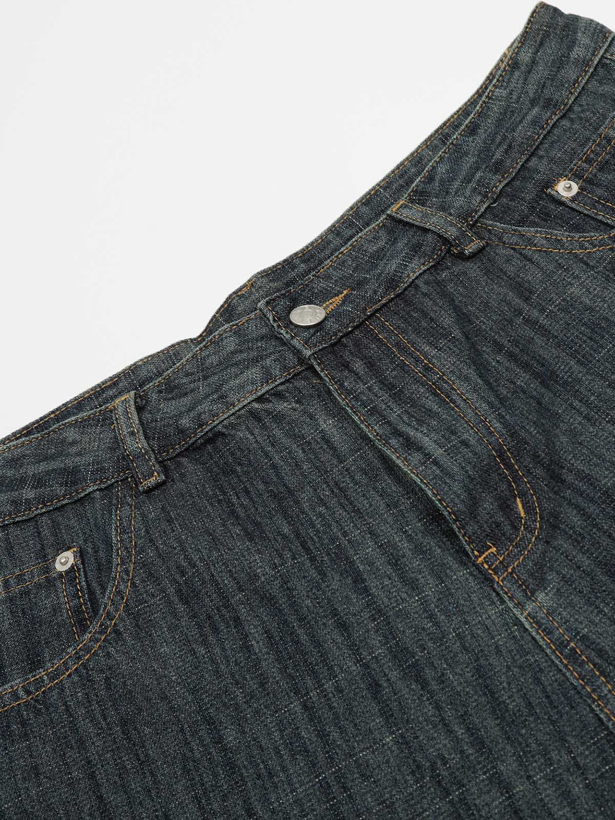 Jacquard Straight-leg Mid-rise Jeans