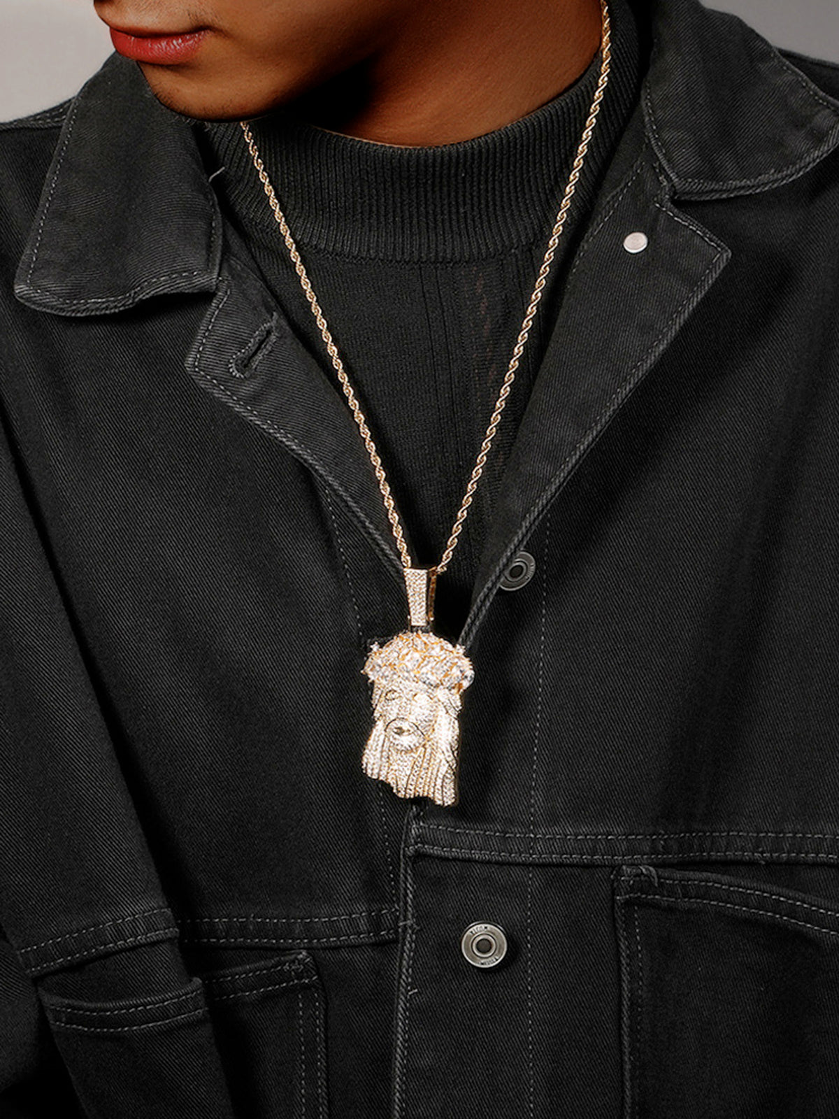 Jesus cubic zirconia full diamond Necklace