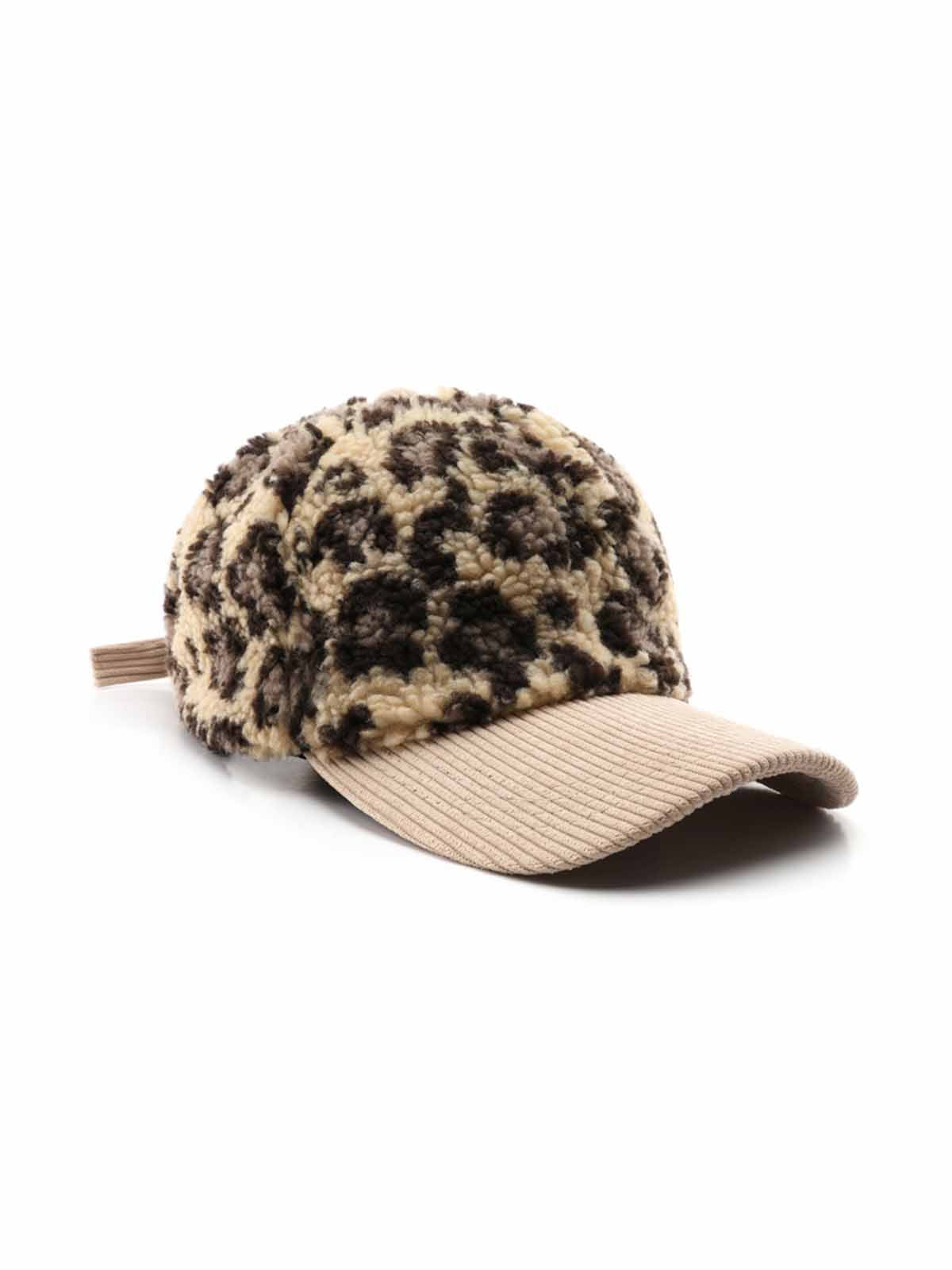 Retro Color-block Leopard Print Baseball Cap
