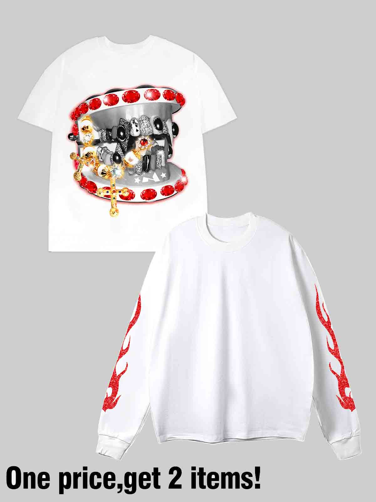 Red Mechanical Lip Personalized Long Sleeve Set