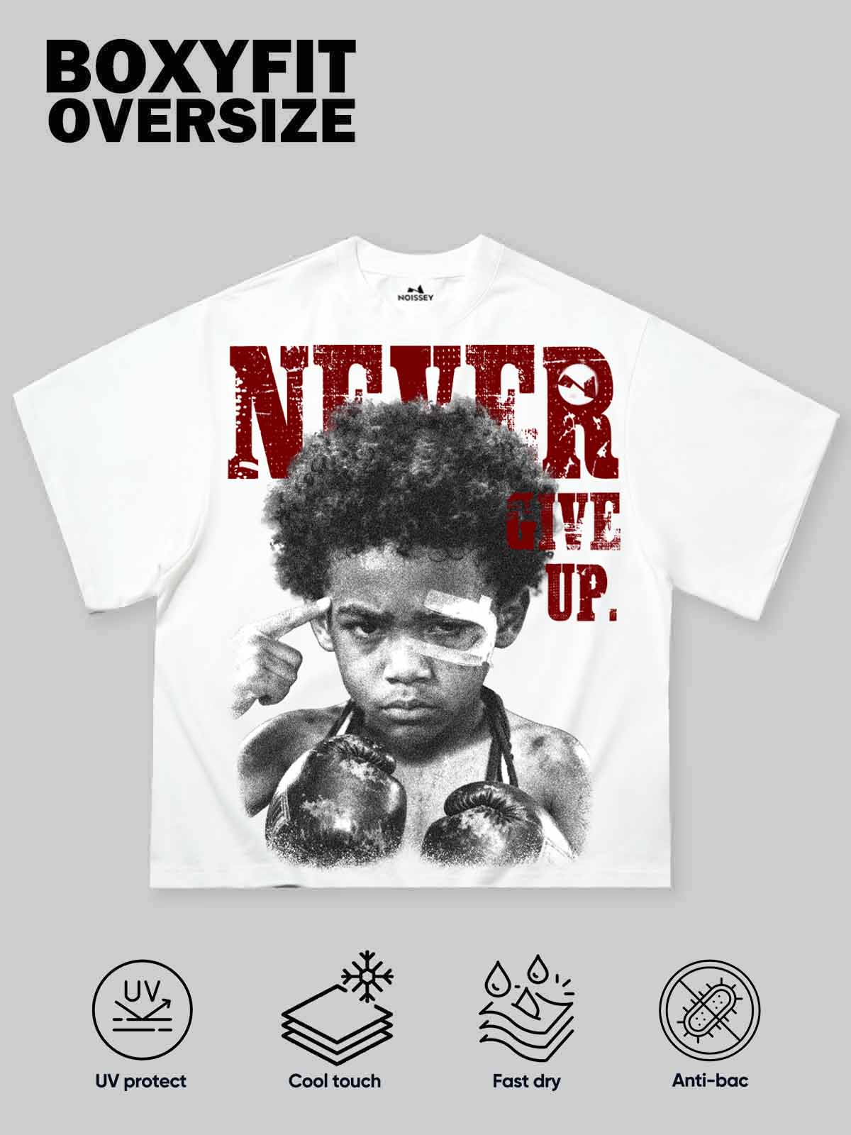 "Never give up" Boxy Oversized T- shirt