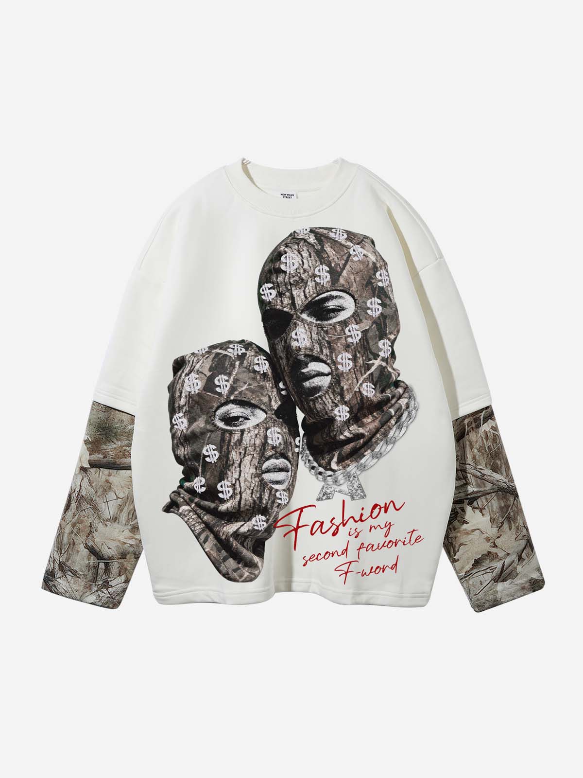 Double Real Tree Print Balaclava Tree Pattern Long Sleeve