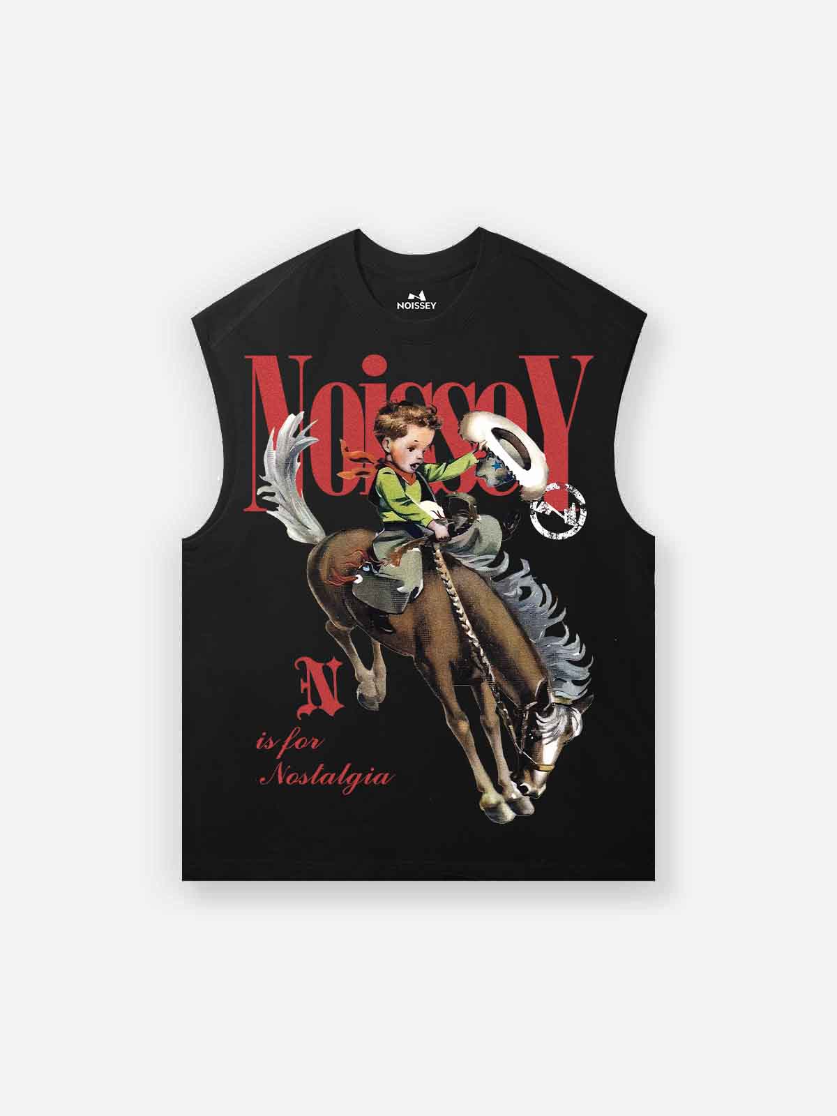Cowboy Vintage Nostalgic Illustration Print Tank Top