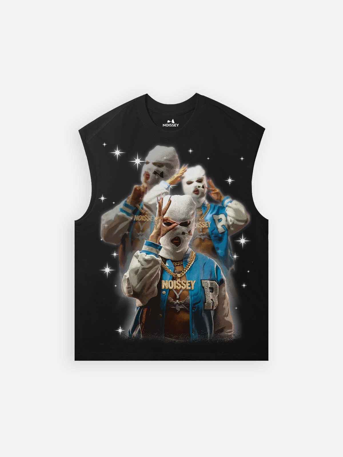 Balaclava Character Print Tank Top
