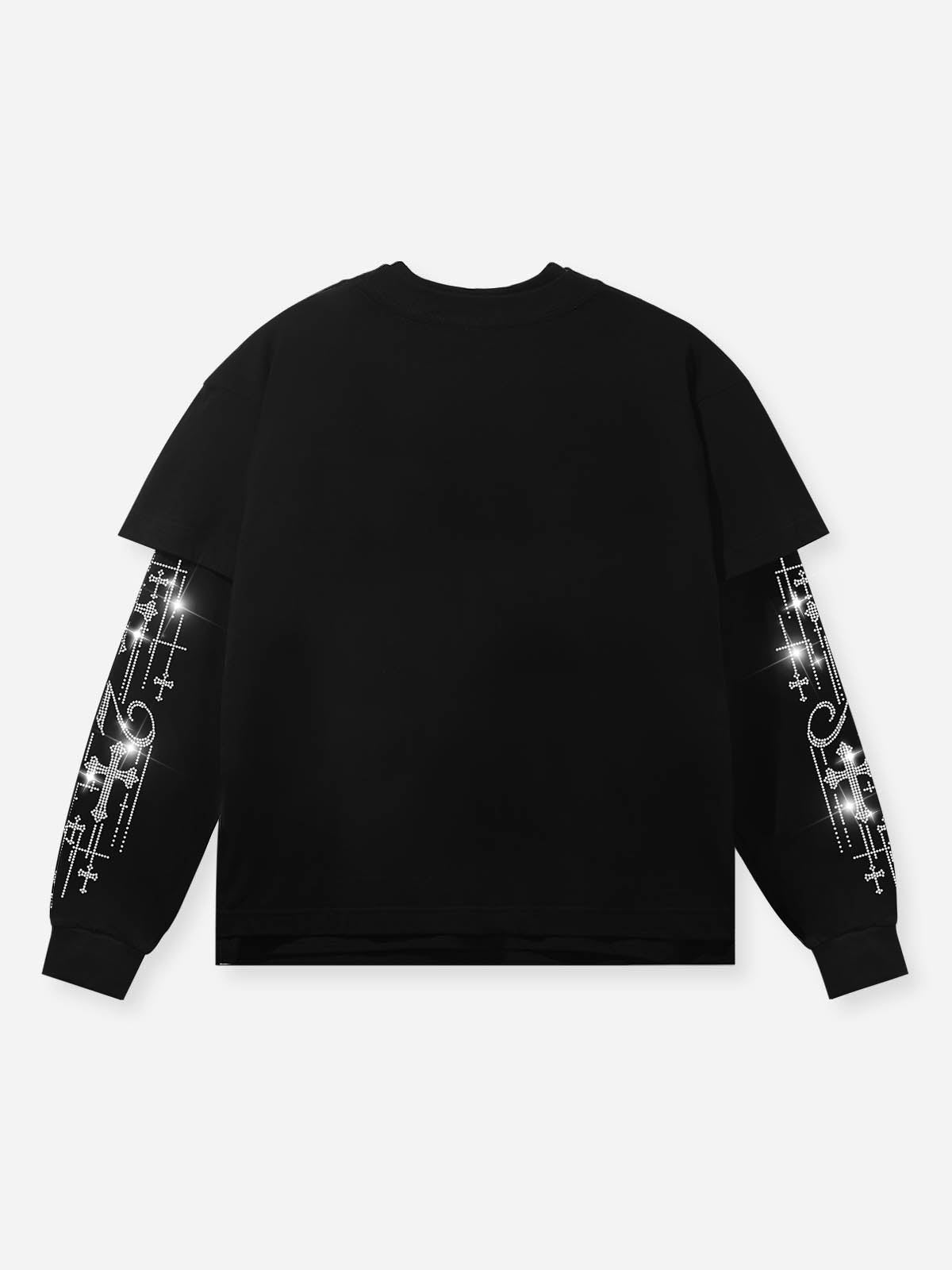 "Make a Promise" Print Long Sleeve with Diamond Accents on Sleeves