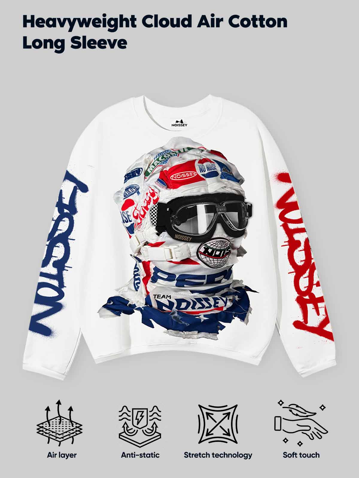 Racing-Inspired Tech Headgear & Double-Sleeve Printed Air-Cotton Long Sleeve