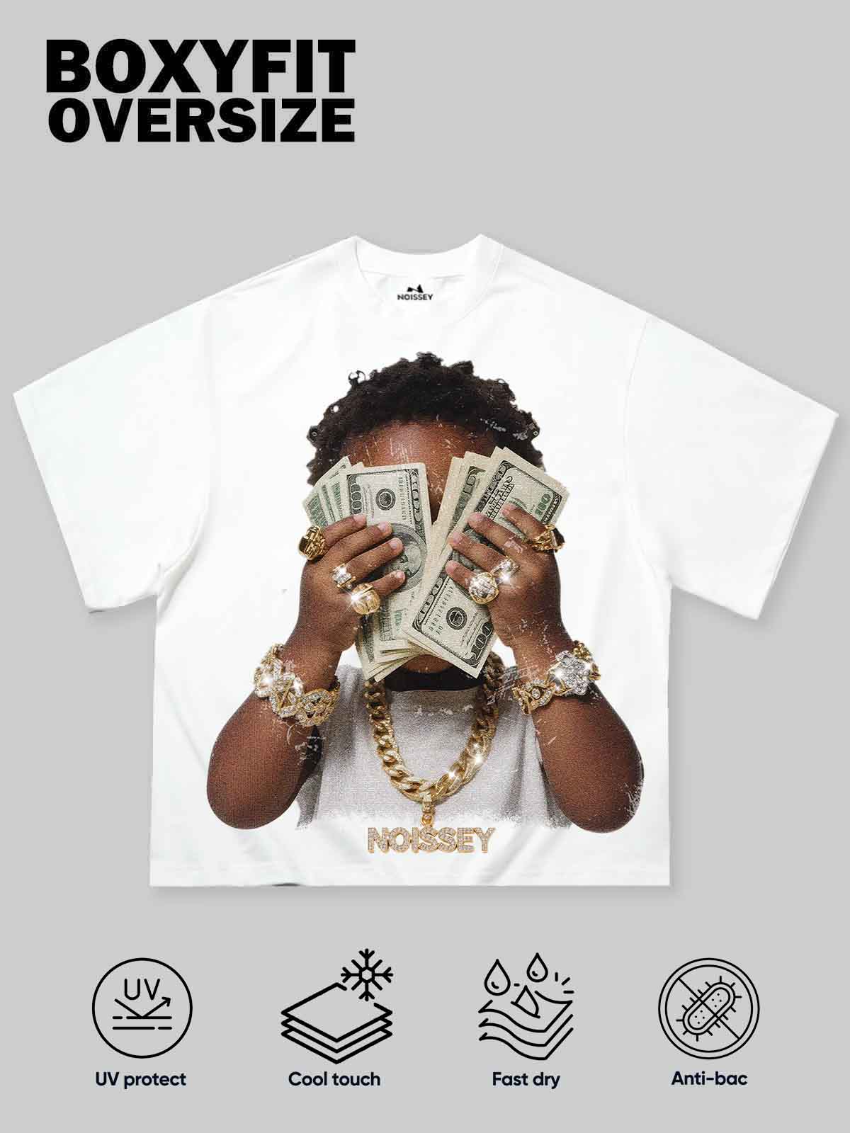Boxy Oversized T-shirt Wealthy Baby Vintage Print