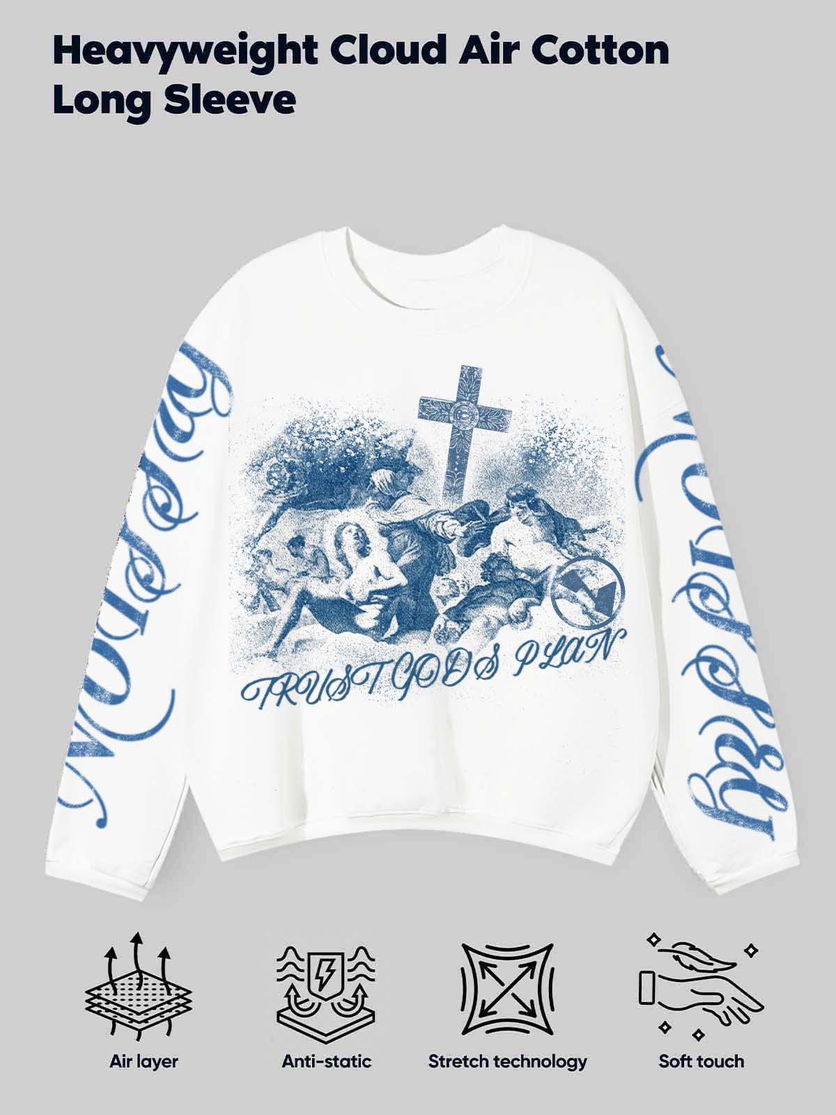 Cyanotype-Style Art Print Air-Layer Long Sleeve