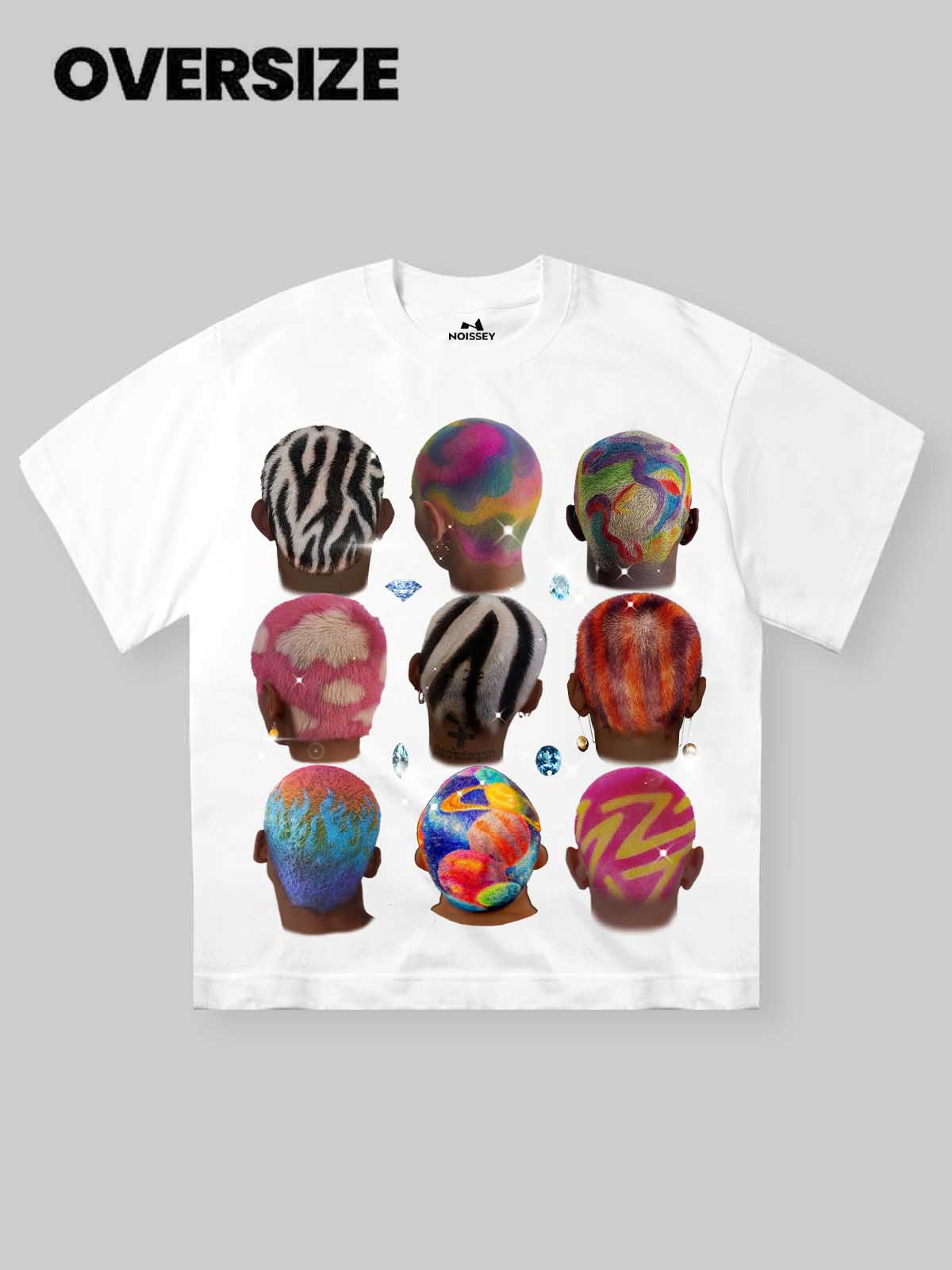 Exclusive Colorful Diamond Print White print T-shirt