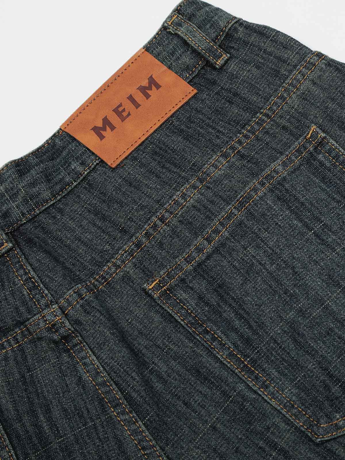 Jacquard Straight-leg Mid-rise Jeans