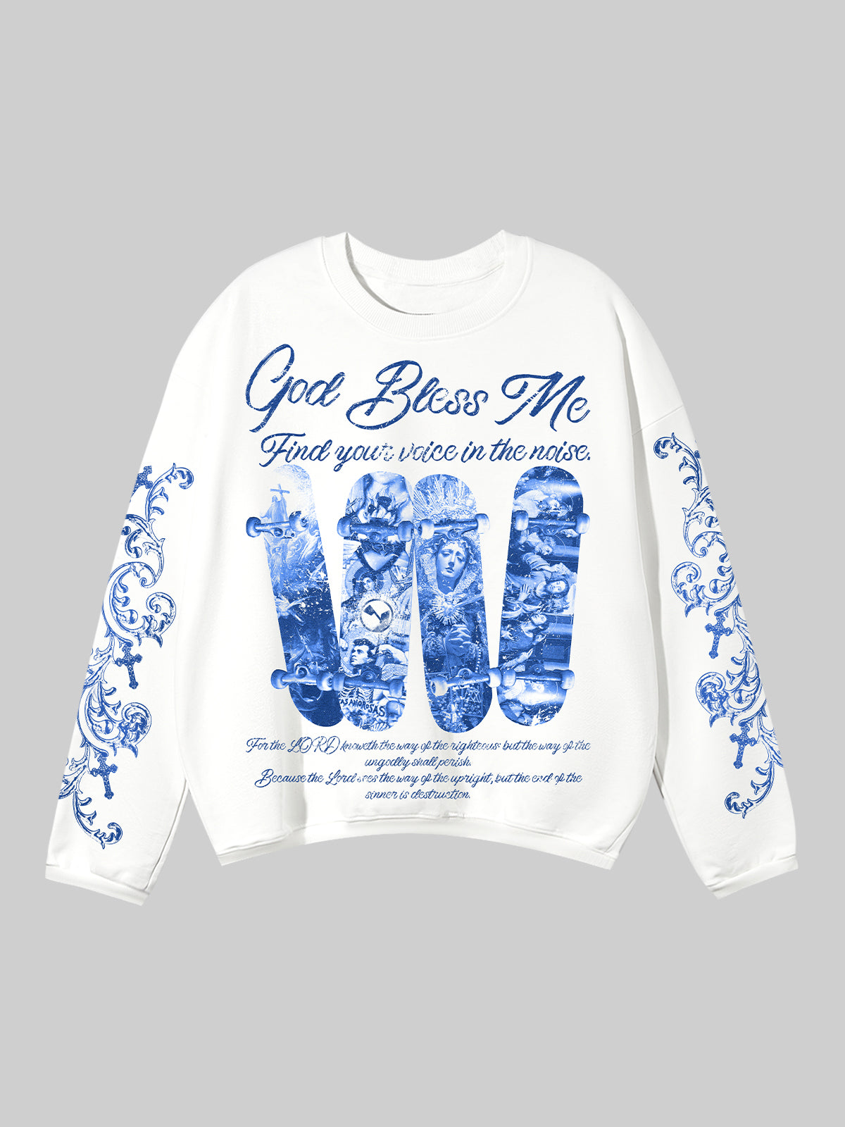 Religious Art Skateboarding Culture Printed Air-Layered Long-Sleeve