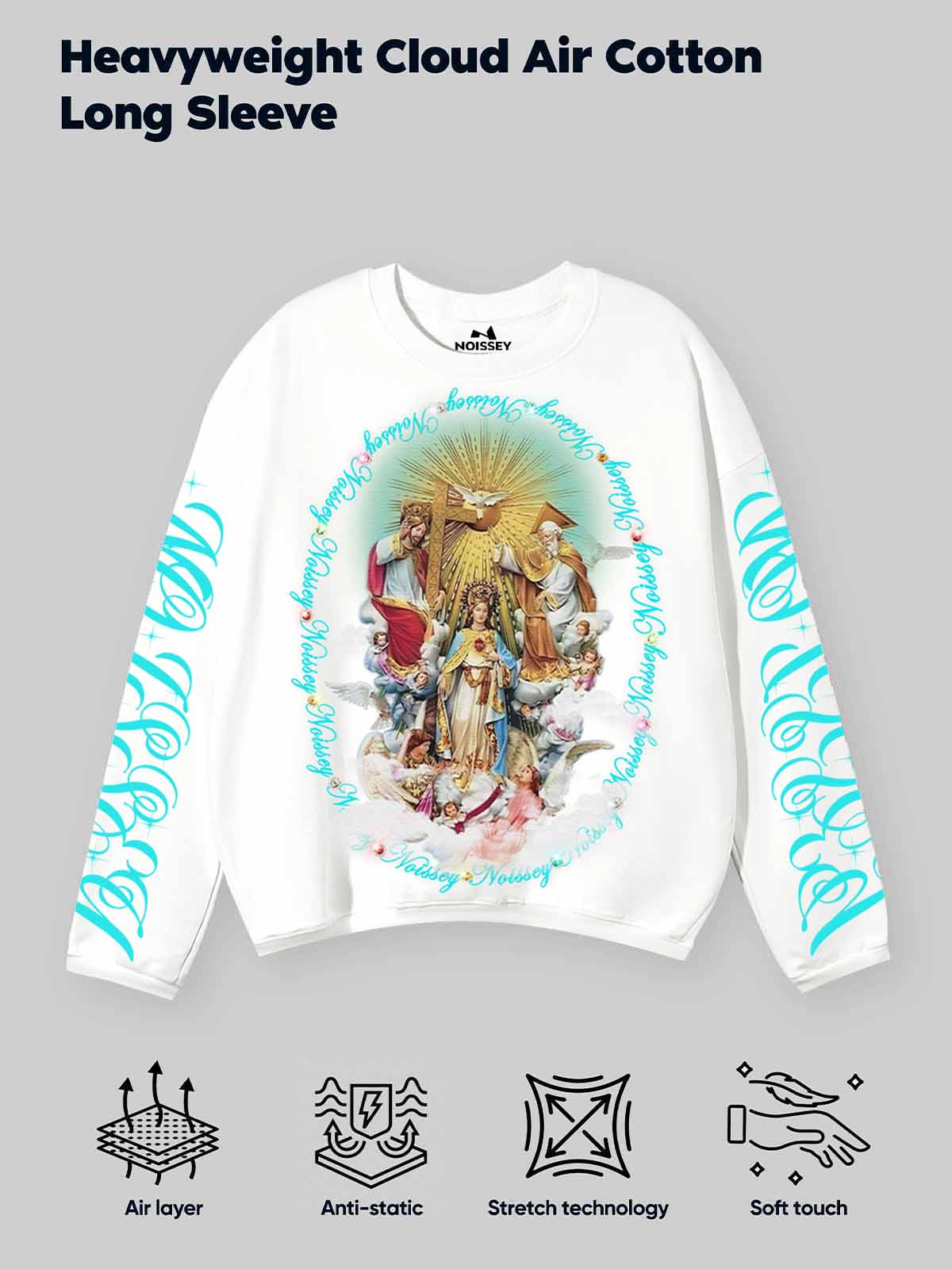 Colorful Street-Style Art Print Long-Sleeve with Iconic Niche Air-Layer Design