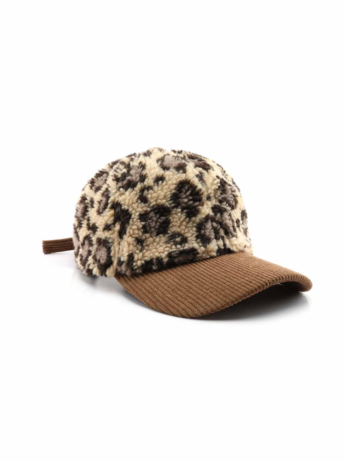 Retro Color-block Leopard Print Baseball Cap
