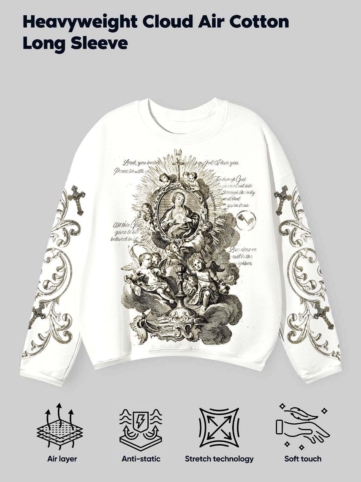 Immaculate Heart of Mary Printed Air-Layer Long-Sleeve Shirt