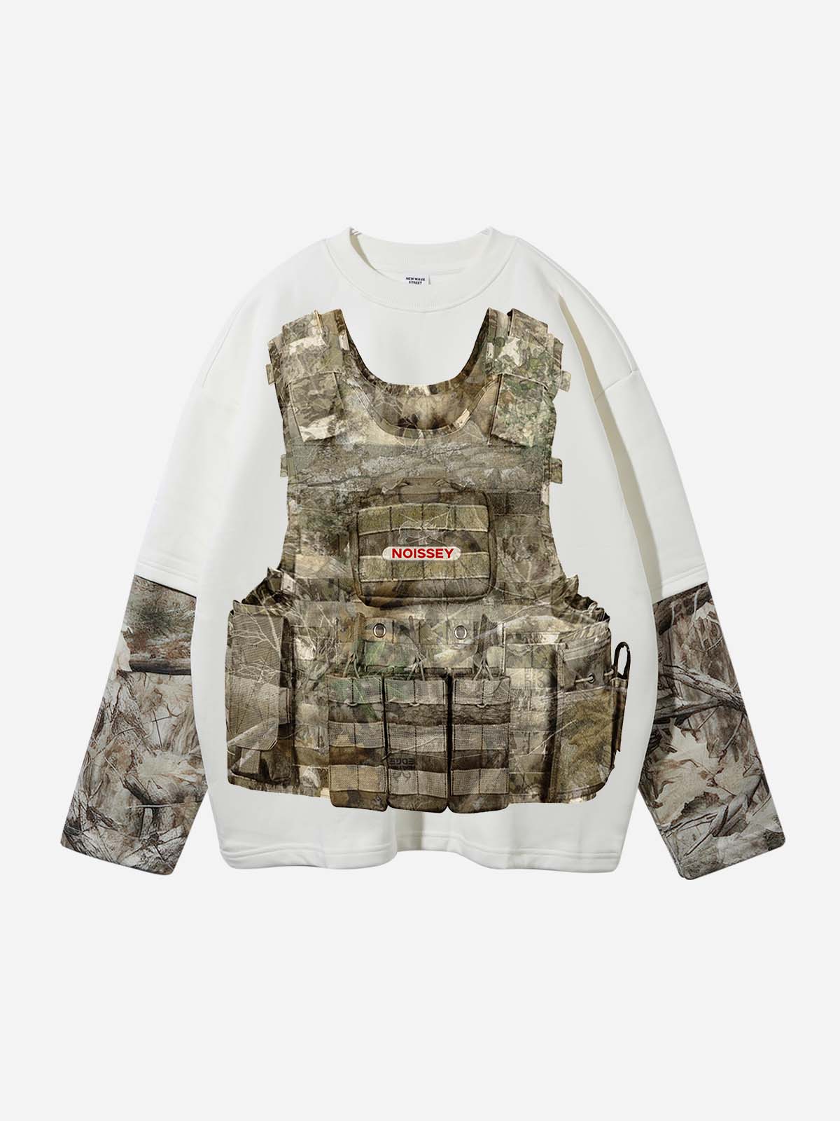 Real tree Bulletproof Vest Print Tree-Pattern Long Sleeve