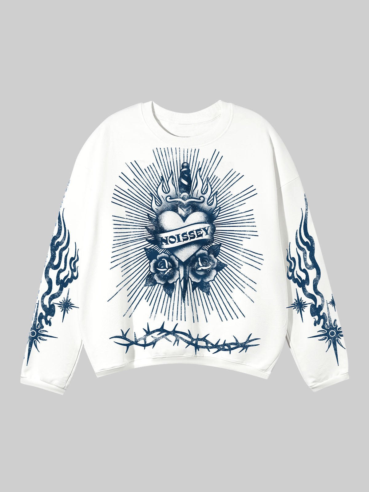 Vintage Sacred Heart Print Air-Layer Long Sleeve
