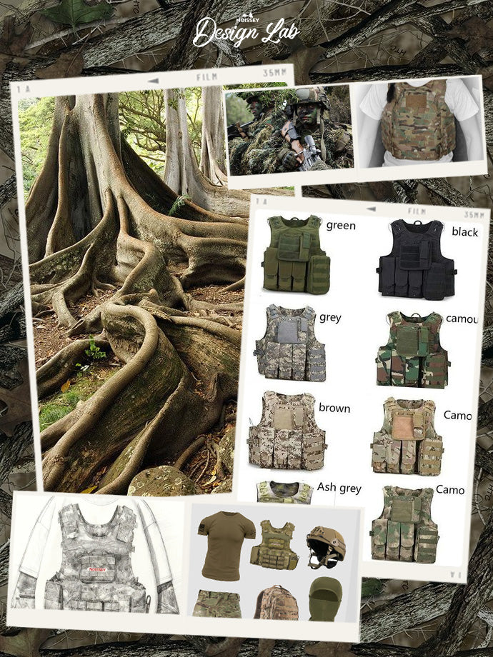 Real tree Bulletproof Vest Print Tree-Pattern Long Sleeve