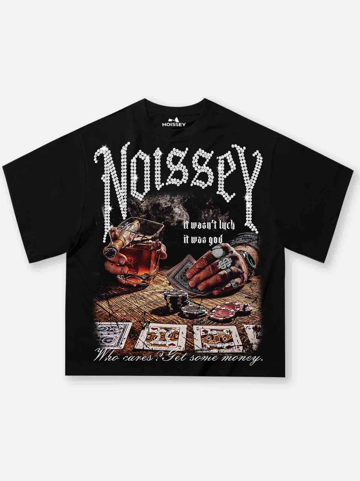 Boxy Oversized T-Shirt "WHO? CARES GET SOME MONEY"
