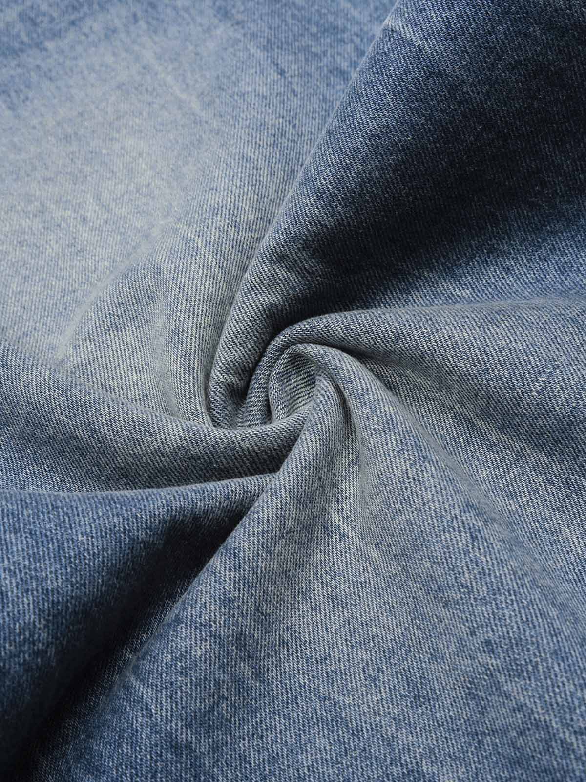 Blue Straight-leg Center-crease Jeans
