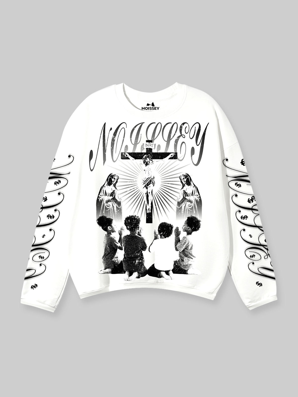 Praying Child White Air Layer Double-Sided Long Sleeves