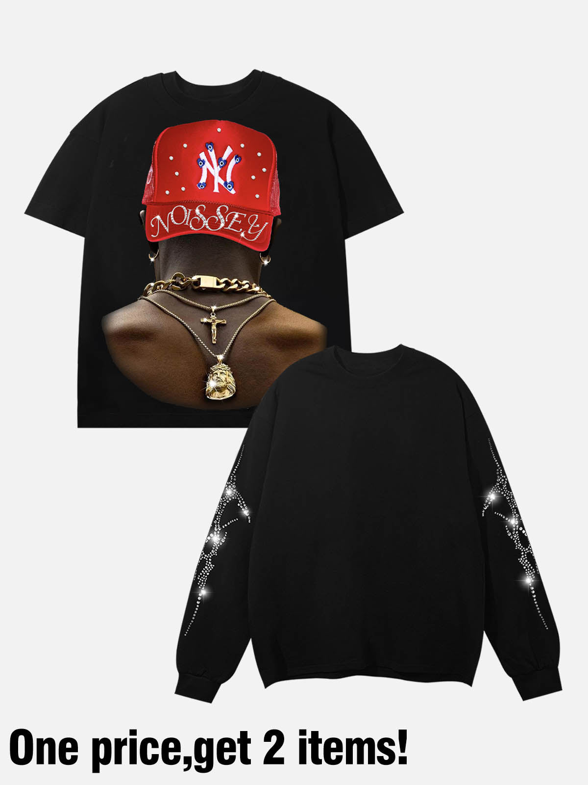 Hip-hop Back View Print Long Sleeve