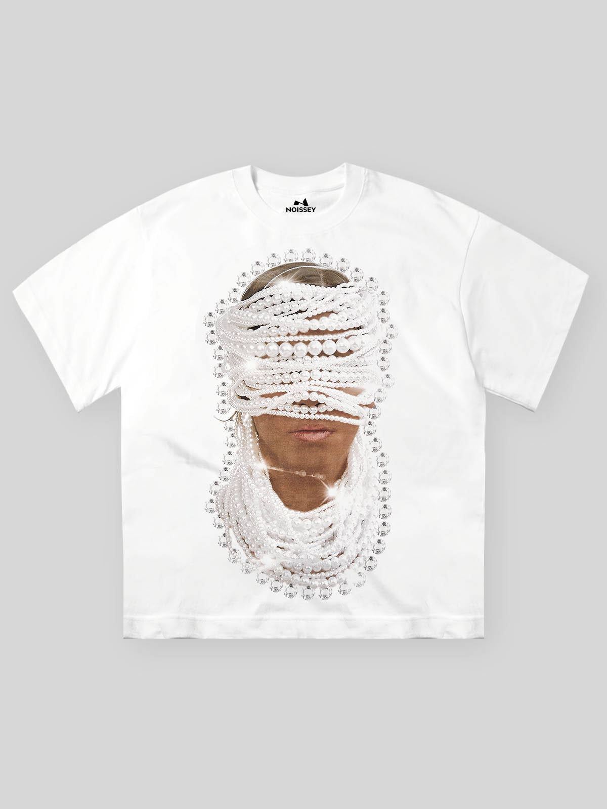 BOUNCE BACK© pearl-embellished printed graphic T-shirt