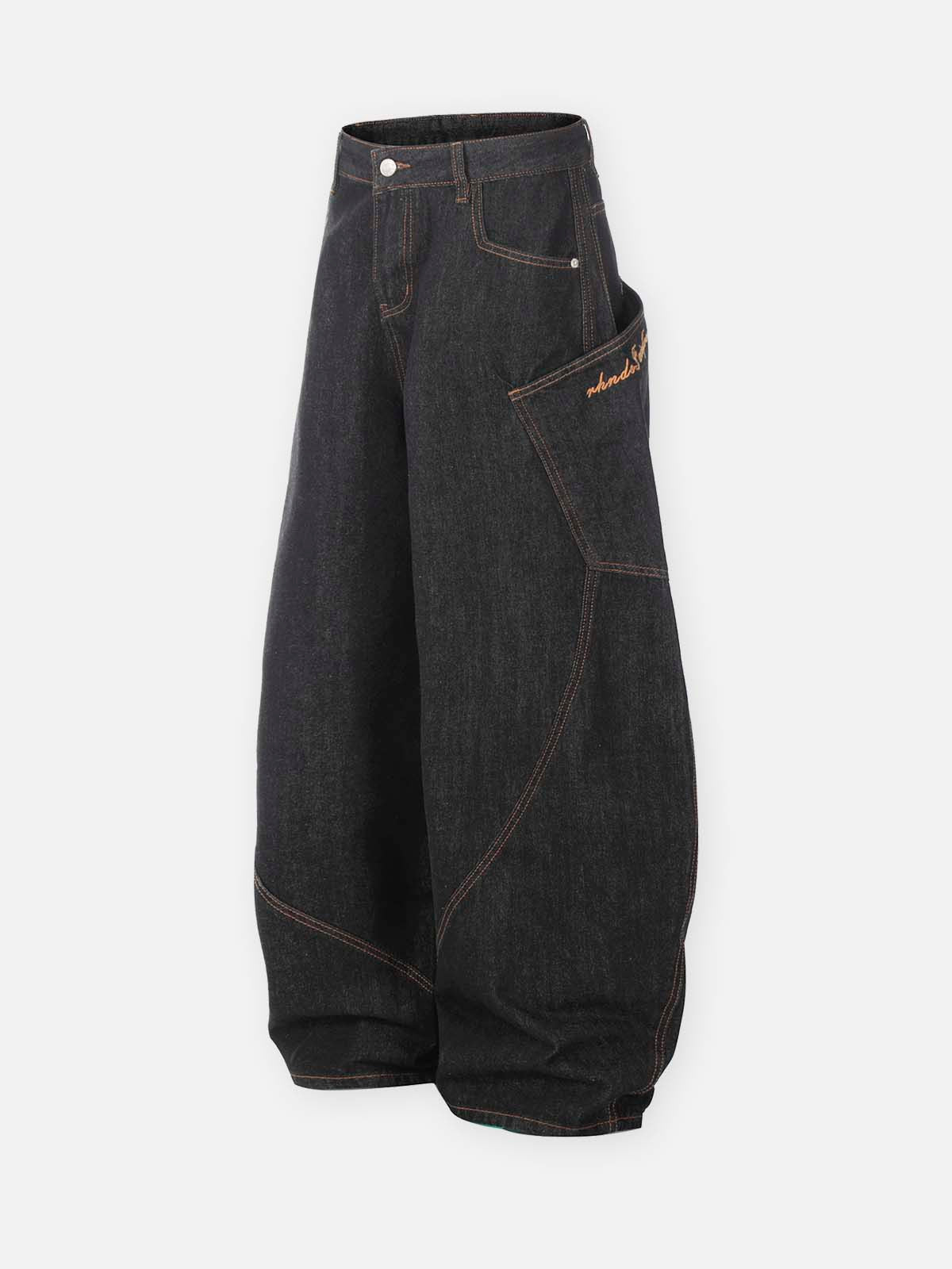 Vintage Deconstructed Big Pocket Jeans