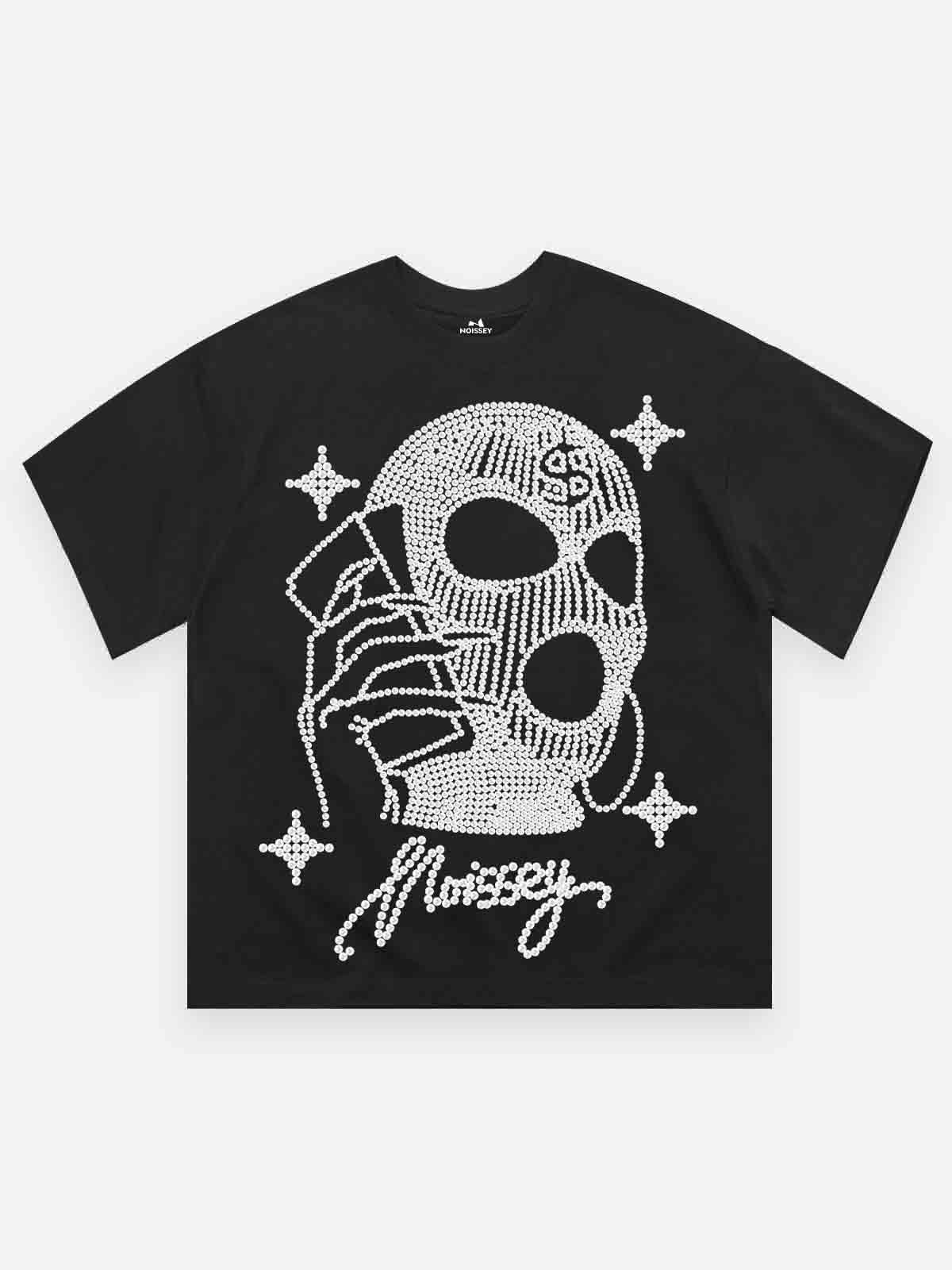 High Quality Pearl Balaclava Black & White Print 350g T-shirt