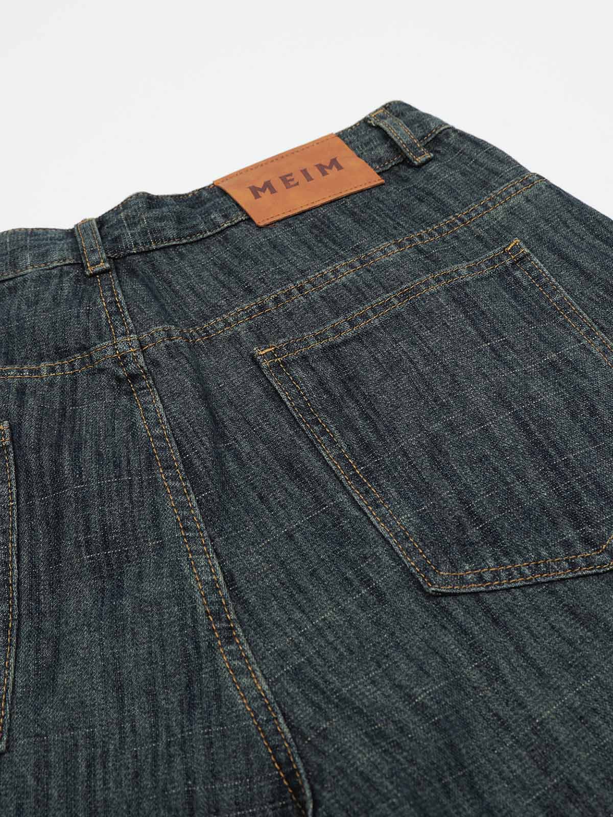 Jacquard Straight-leg Mid-rise Jeans