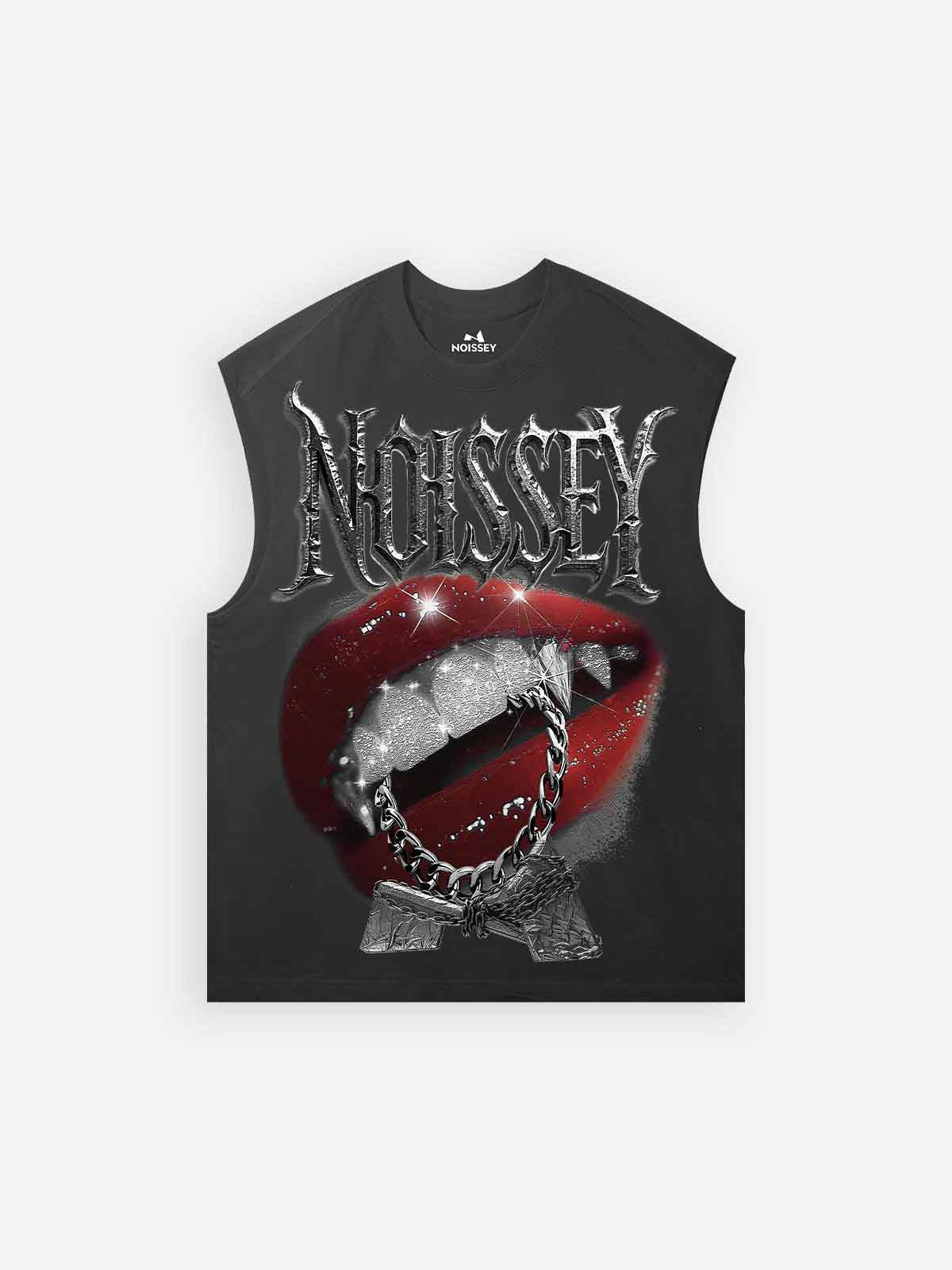 Diamond Devil Lips Print Tank Top
