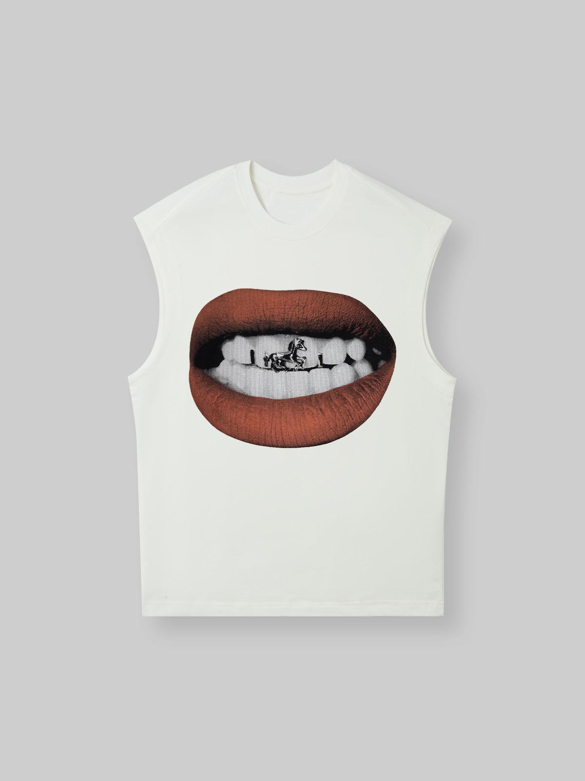 Trendy ICON Lips Print Tank Top