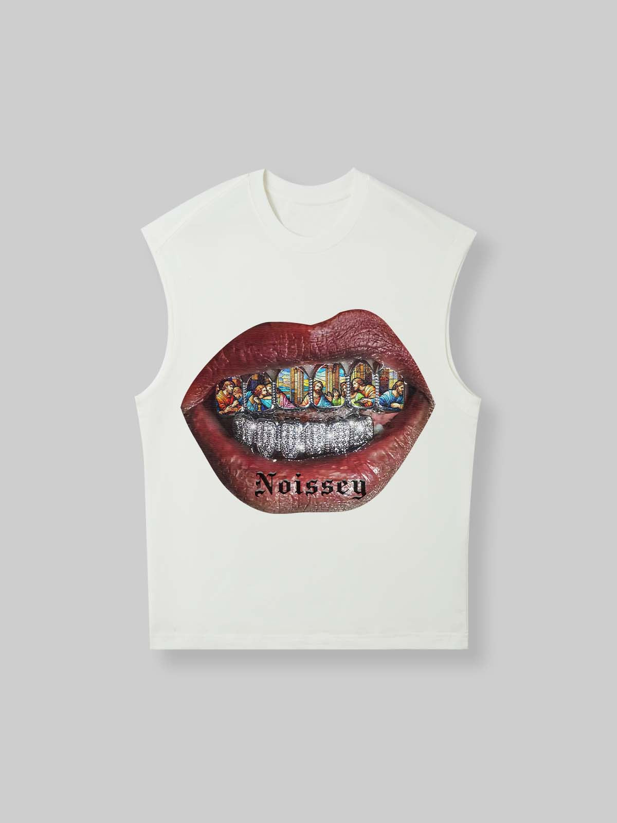 Religious Stained Glass Diamond Grill Print Tank Top