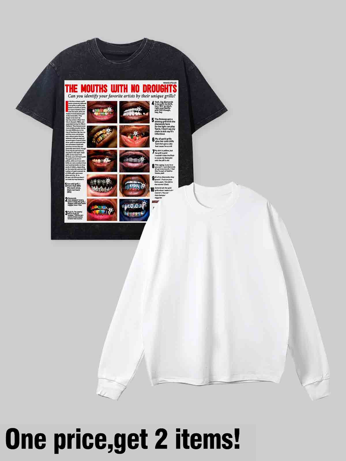 Magazine Style Black and White Printed long sleeve set