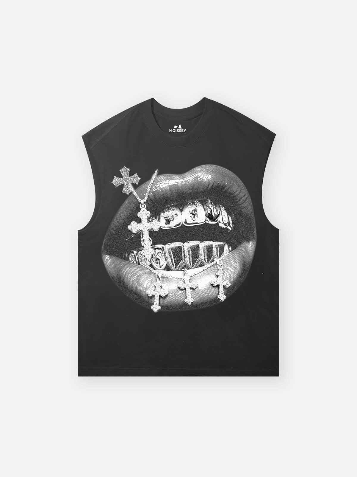Cross Vintage Grills Black Print Tank Top