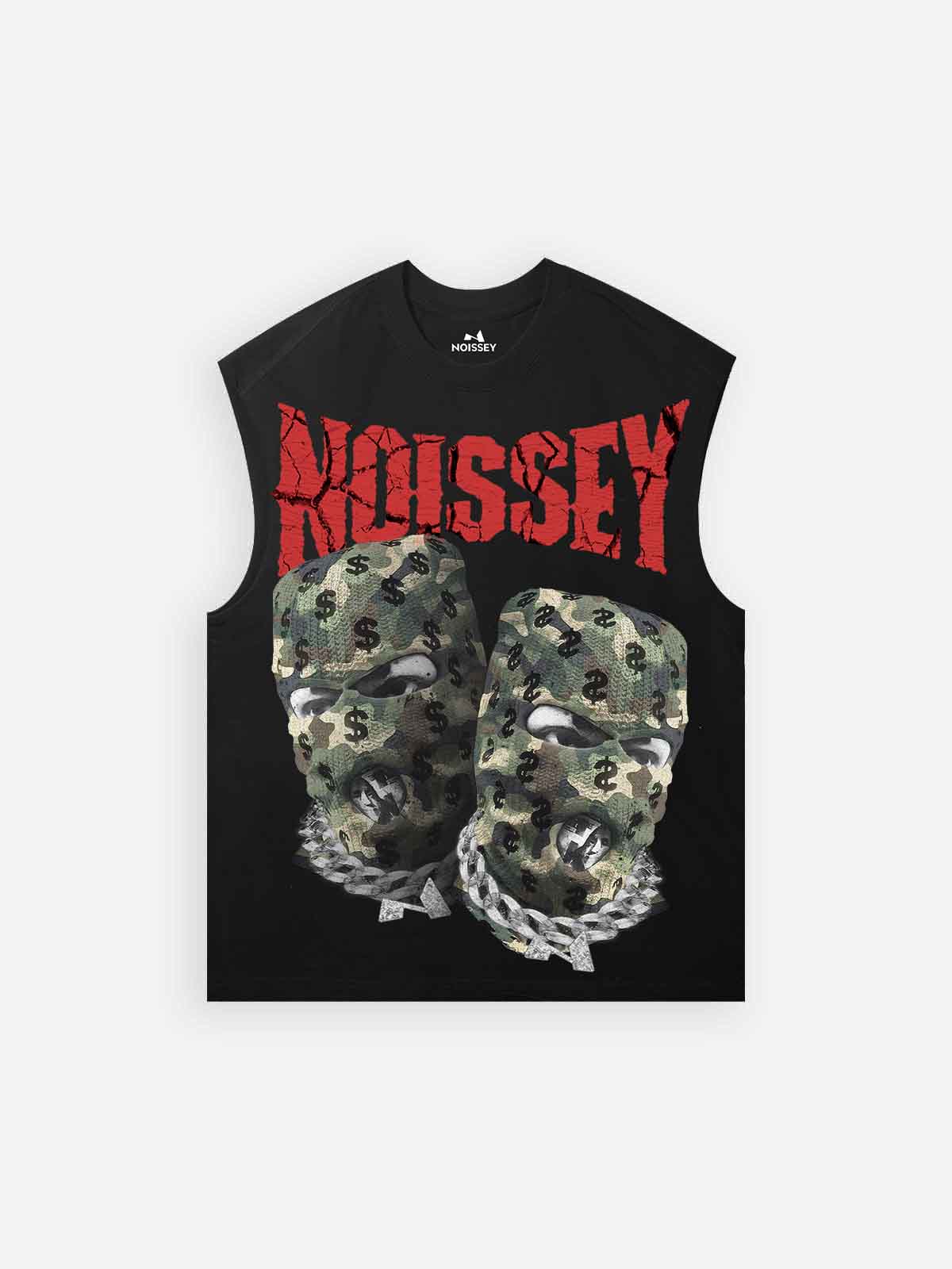 Camo Double Head Mask Print Tank Top