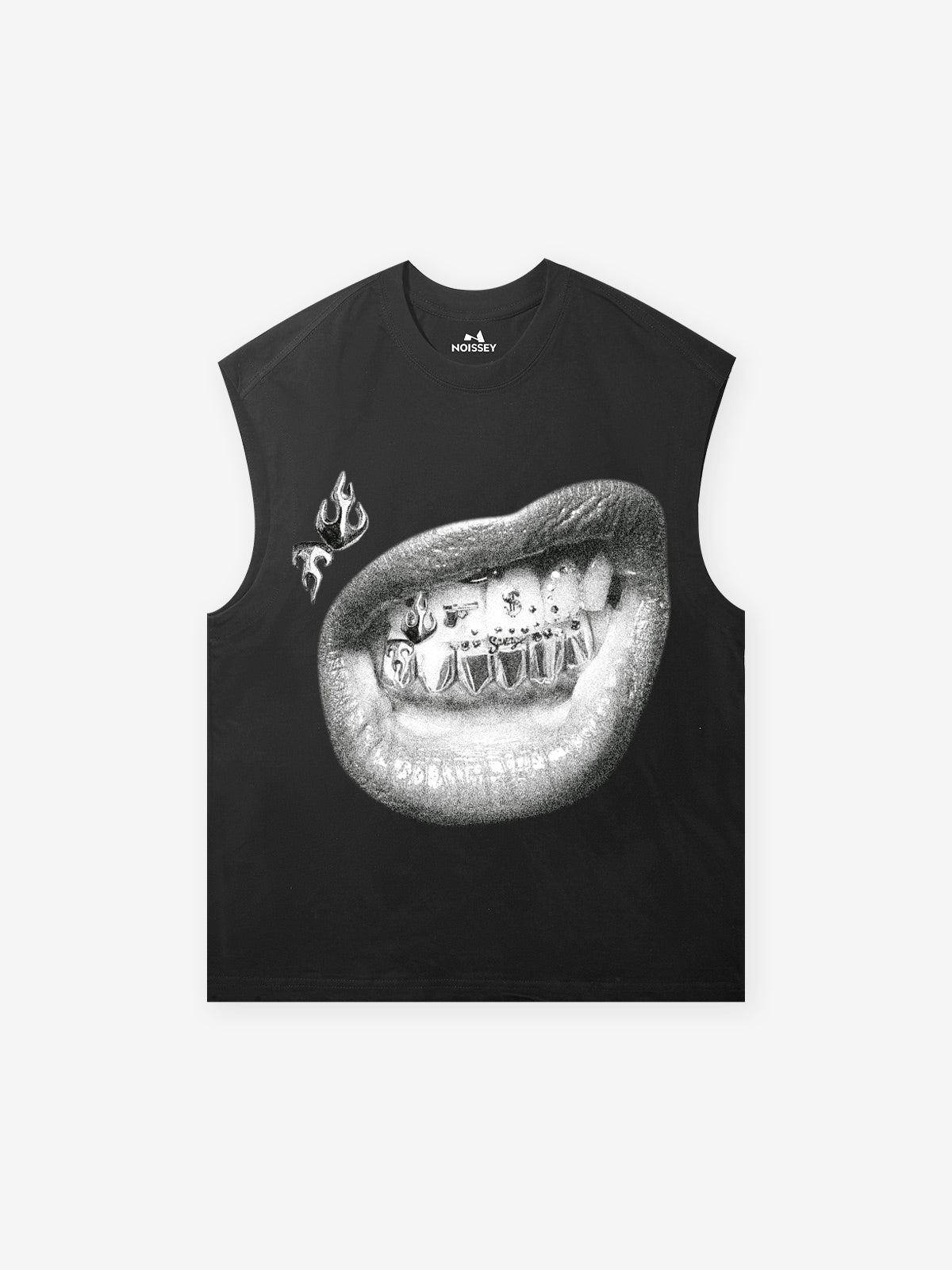 Personalized Lip and Tooth Patch White Print Tank top
