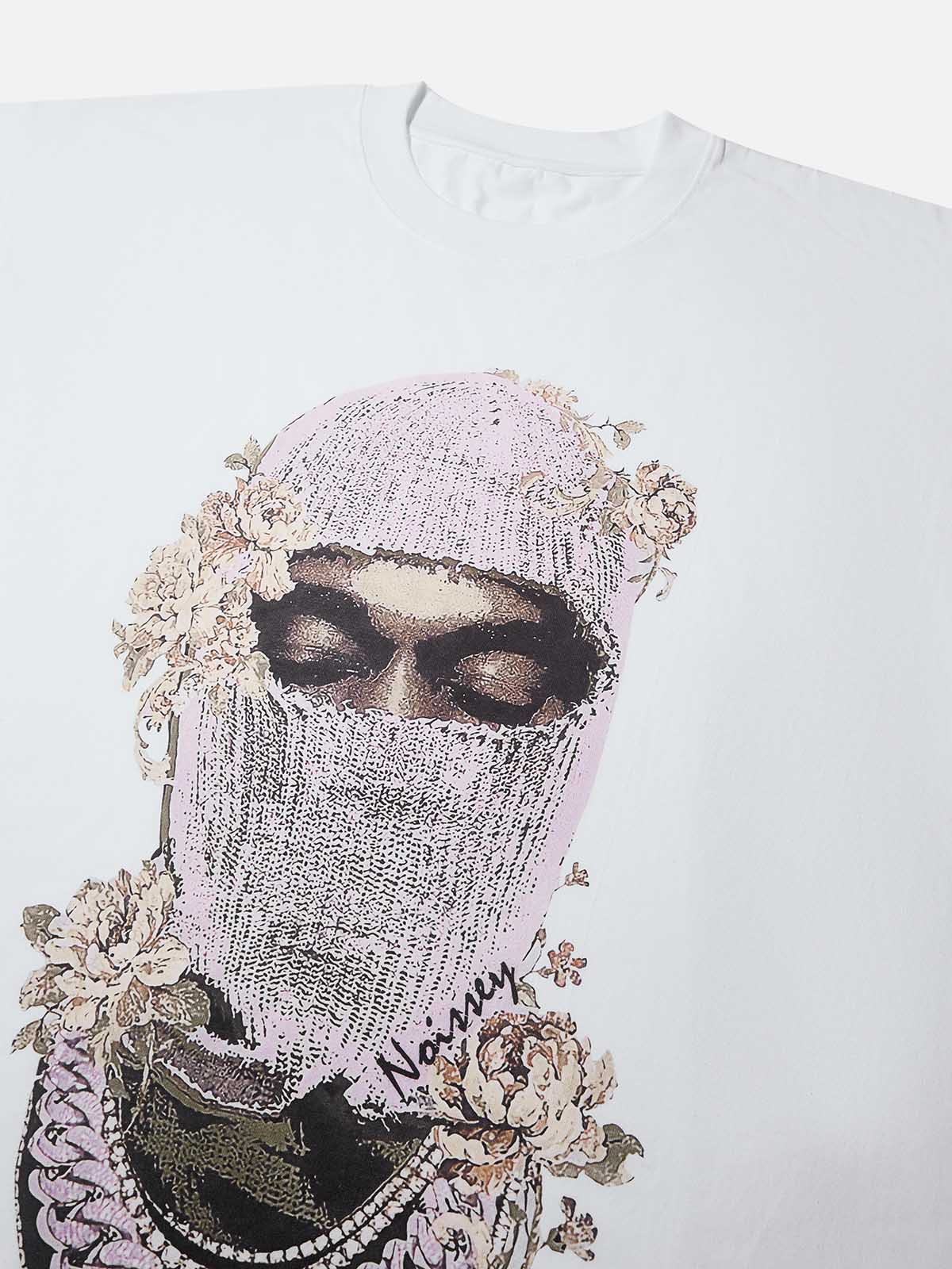Vintage Knit Balaclava Print Tank Top