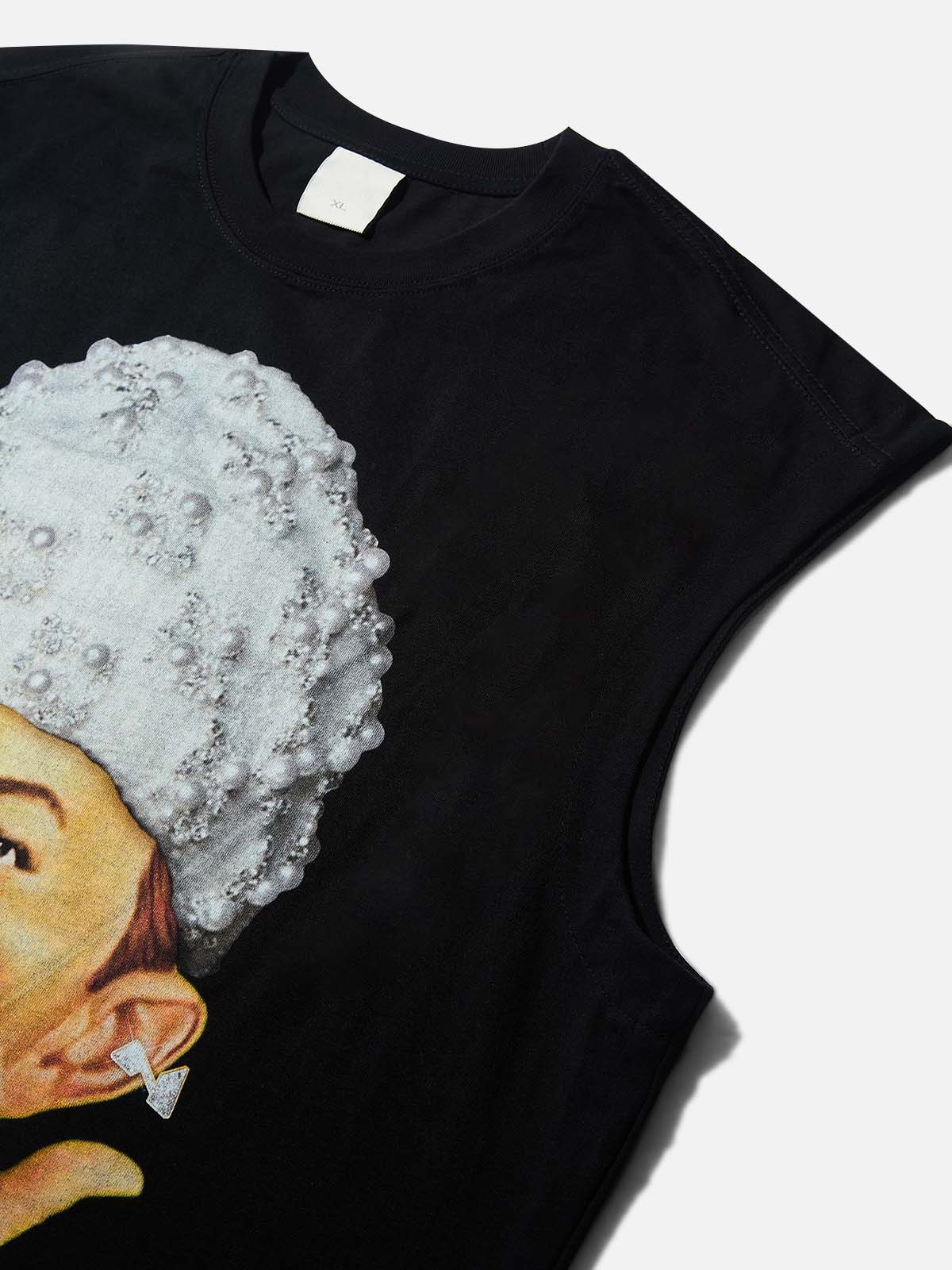 Bad Boy Headband Pearl Hat Printed Tank Top
