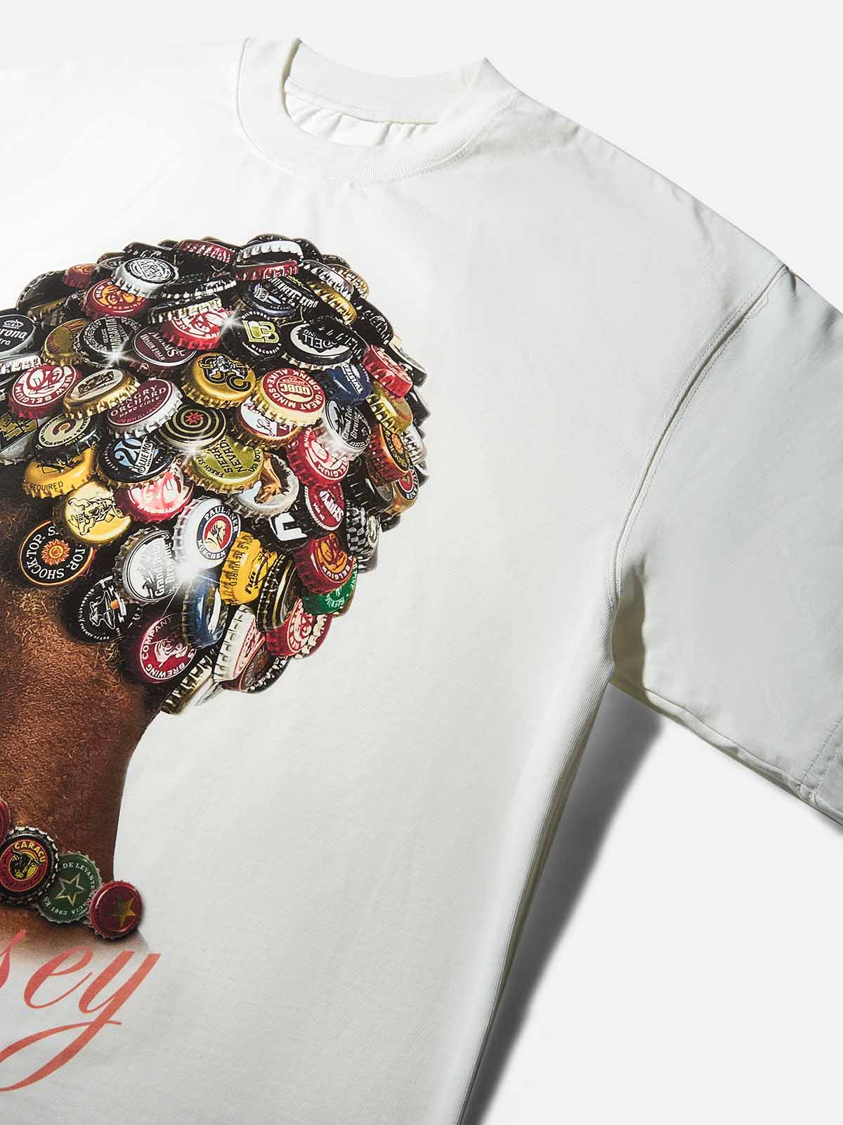 Boxy Oversized T-shirt Wild Bottle Top Head Print